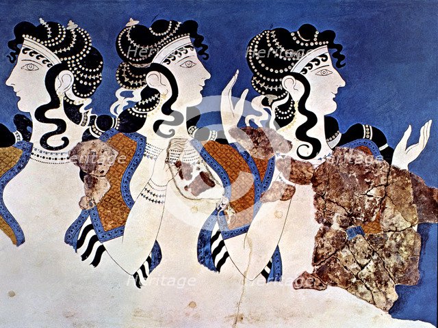  'Women in Blue', fresco in the Palace of Knossos.
