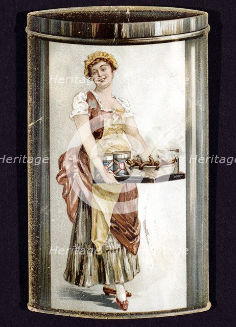 Trade card for tinned Frankfurters produced by Heinrich Bauer of Frankfurt am Main, Germany, c1895. Artist: Unknown