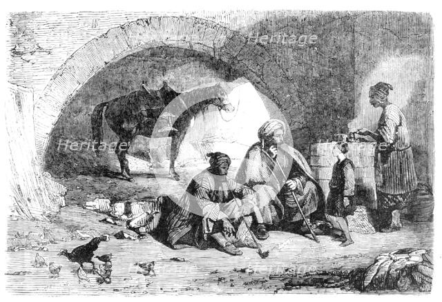 The Desert Route - Khan near Nahar-el-Kelb, the Ancient Lycus, three leagues from Beyrout, 1857. Creator: Unknown.