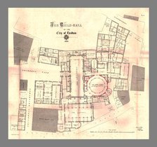 The Guild-Hall of the City of London, Plan, 1884, (1886). Artist: Unknown.