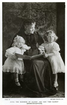 The Duchess of Albany and her two eldest granddaughters, c1910(?).Artist: Speaight
