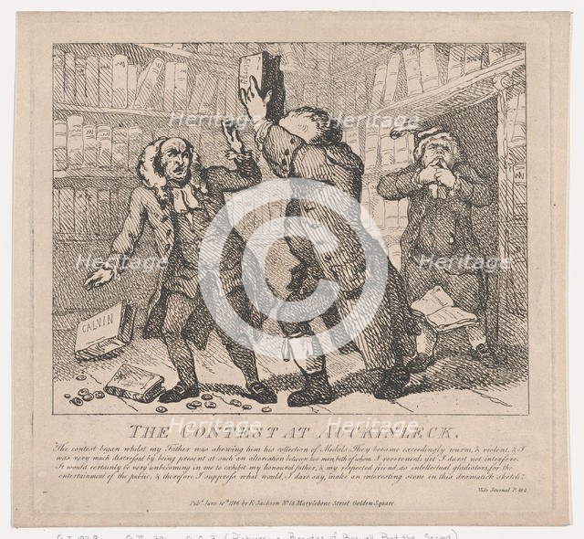 The Contest at Auckinleck (Picturesque Beauties of Boswell, Part the Second), Jun..., June 10, 1786. Creator: Thomas Rowlandson.