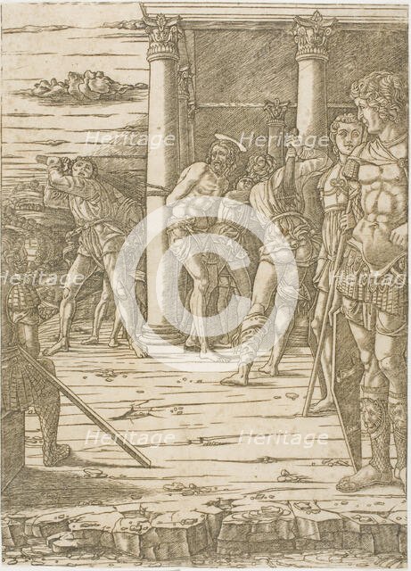 The Flagellation of Christ, with the Landscape Background, 1475/80. Creator: School of Andrea Mantegna.