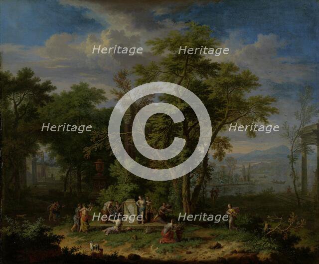 Arcadian Landscape with a Ceremonial Sacrifice, c.1700-c.1749. Creator: Jan van Huysum.