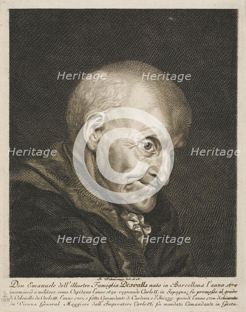 Portrait of Don Emanuel Desvalls, n.d. Creator: Jakob Matthias Schmutzer.