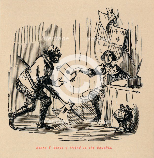'Henry V. sends a friend to the Dauphin', c1860, (c1860). Artist: John Leech.