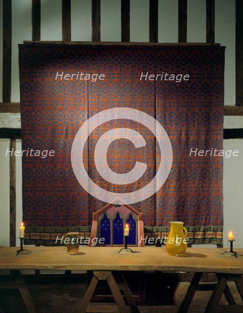 Table and Tapestry from the Medieval Merchant's House, French Street, Southampton, Hampshire, 1988. Artist: Paul Highnam