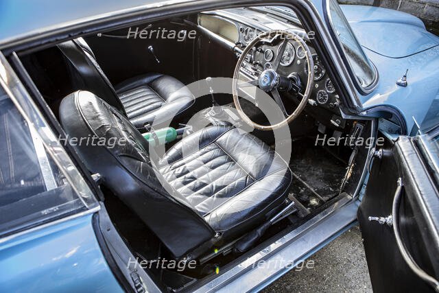 Interior of a 1961 Aston Martin DB4 GT SWB lightweight. Creator: Unknown.