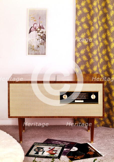 Records and a radiogram, c1950s-1960s. Creator: Arthur Charles Kirby Ware.