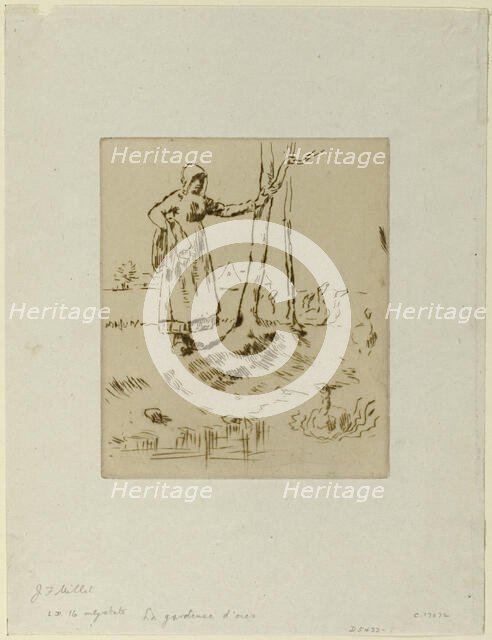 A Girl Minding Geese, 1855–56. Creator: Jean Francois Millet.