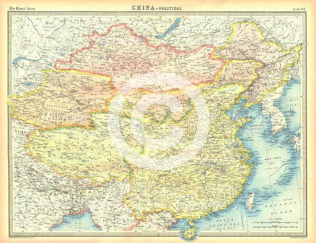 Political map of China. Artist: Unknown.