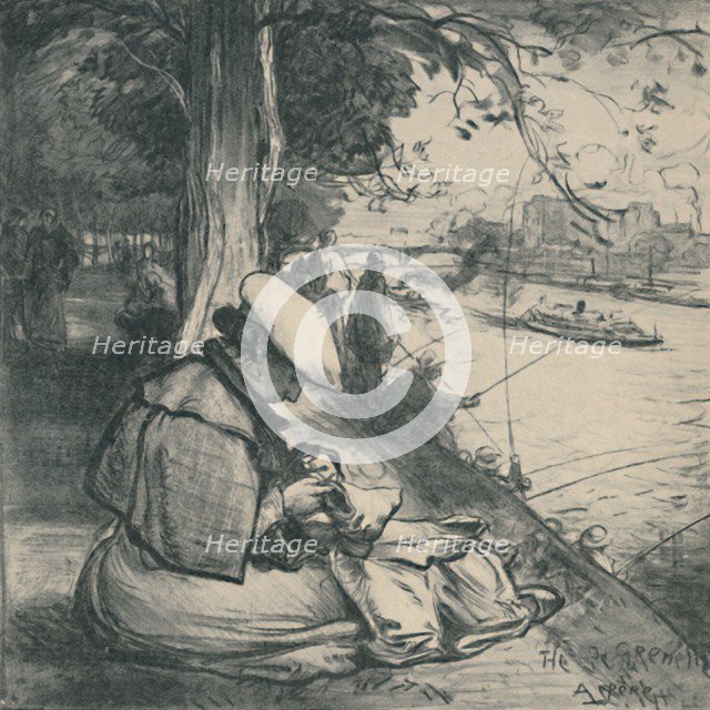 'Île Des Cygnes', c1898, (1919). Artist: Auguste Lepere.