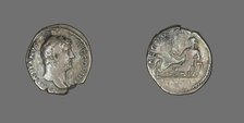 Denarius (Coin) Portraying Emperor Hadrian, 134-138. Creator: Unknown.