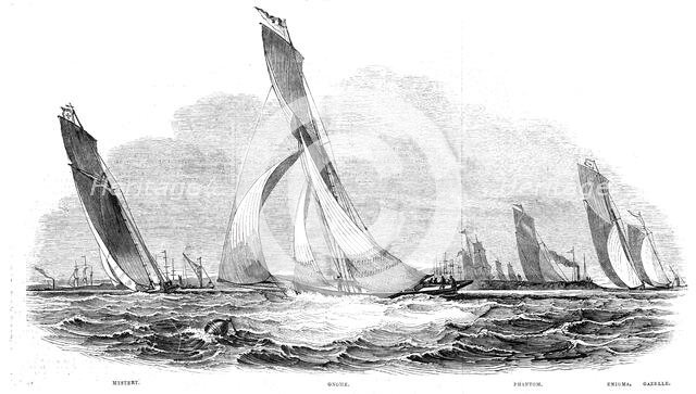 The Royal Thames Yacht Club - Sailing Match - Mystery, Gnome, Phantom, Enigma, Gazelle...1844. Creator: Unknown.