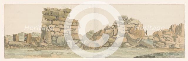 Monument of Phoenicians or Carthaginians on Gozo Island, 1778. Creator: Louis Ducros.