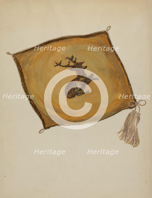 Cushion Top, c. 1936. Creator: Florence Huston.