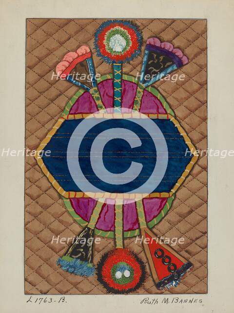 Coverlet (Applique Quilt), c. 1936. Creator: Ruth M Barnes.
