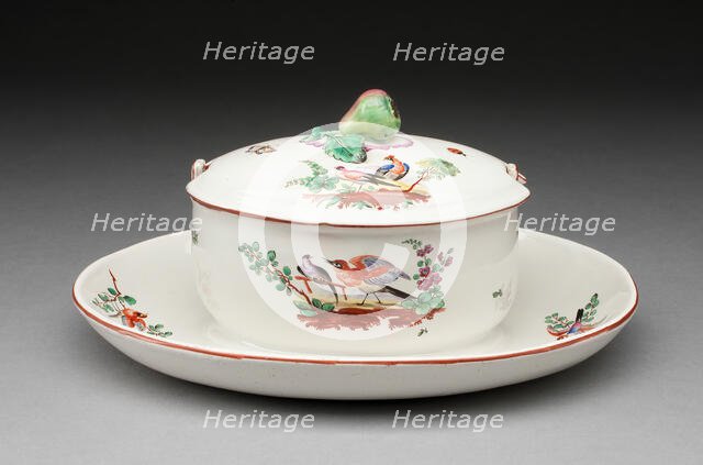 Butter Dish and Stand, Aprey, c. 1775. Creator: Aprey Pottery Factory.