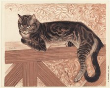 Summer: Cat on a Balustrade, 1909. Creator: Theophile Alexandre Steinlen.