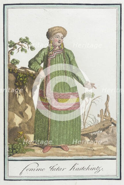 Costumes de Différents Pays, 'Femme Tatar Kastchintz', c1797. Creators: Jacques Grasset de Saint-Sauveur, LF Labrousse.