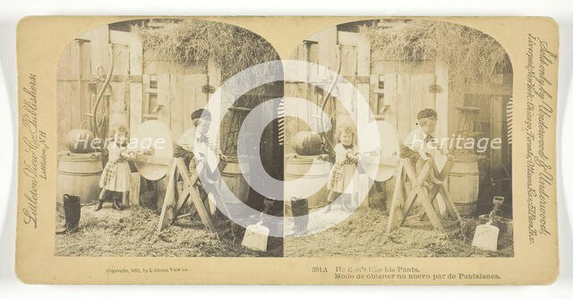He don't like his Pants, 1891. Creator: Underwood & Underwood.