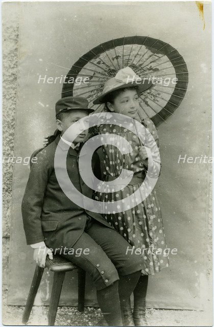 Maja and Albert Einstein, ca 1893.