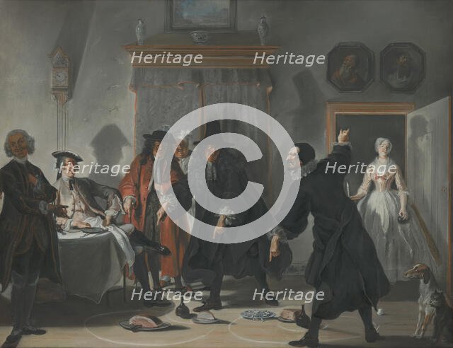 The Mathematicians or the Young Lady Who Fled: The Dispute.., c1720-1750. Creator: Cornelis Troost.