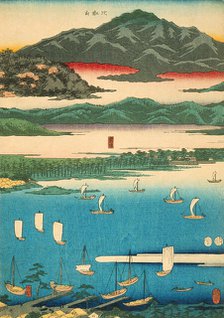 Eight Views of Omi: Miidera, Ishiyama, Seta (image 1 of 3), 1856. Creator: Ando Hiroshige.