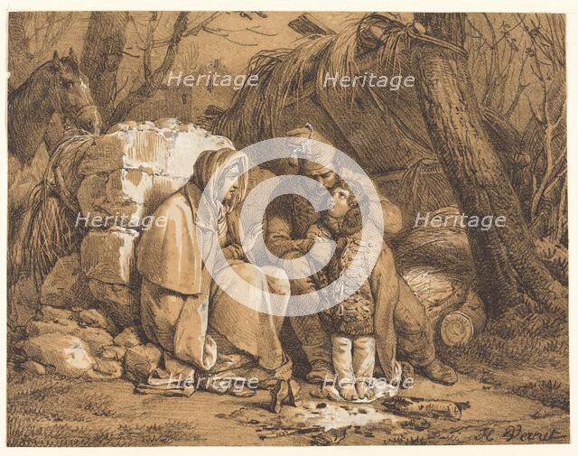 Soldier's Family Encamped, c. 1818. Creator: Emile Jean-Horace Vernet.
