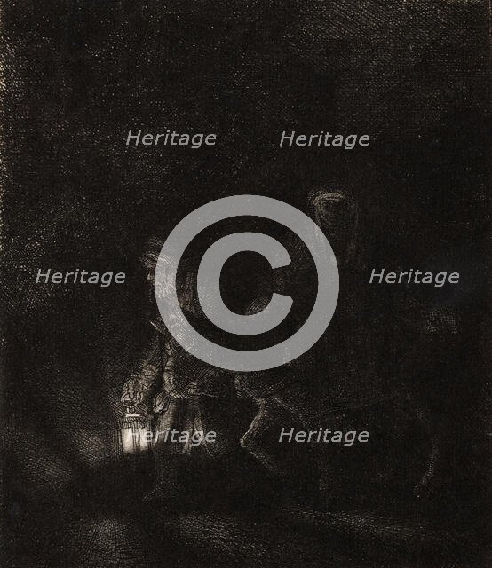 Flight into Egypt: A Night Piece, 1651. Creator: Rembrandt Harmensz van Rijn.