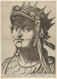 Plate 9: Aulus Vitellius with his head turned slightly to the left, from 'The Twelve Ca..., 1610-40. Creator: Anon.
