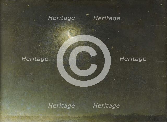 Luna mancante avanti l'alba (Waning moon before dawn), 1871. Creator: Palizzi; Filippo (1818-1899).