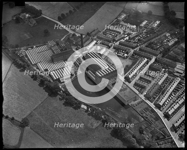 Sutton Worsted Mills on Bridge Street, Sutton-in-Craven, North Yorkshire, c1930s. Creator: Arthur William Hobart.