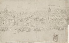 Panorama of London as seen from Southwark: St Paul's Cathedral, 1554. Artist: Anthonis van den Wyngaerde.