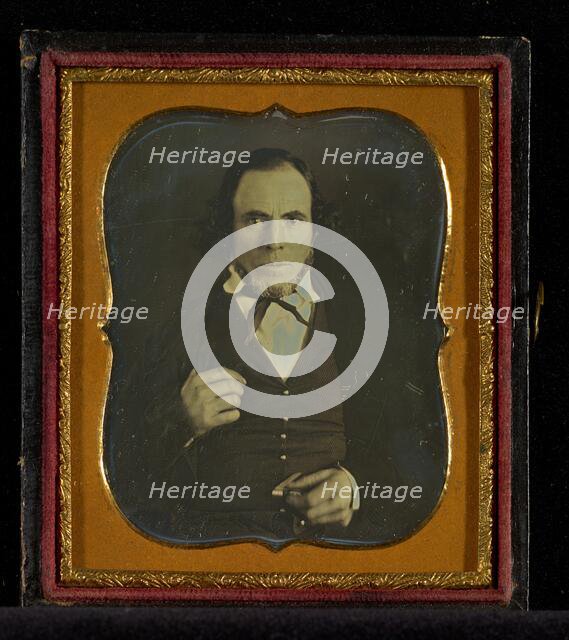 Portrait of a man with fringe beard, 1846-1856. Creator: Abraham Bogardus.