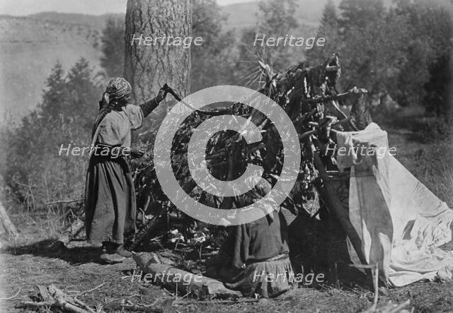 Drying meat-Flathead, c1910. Creator: Edward Sheriff Curtis.