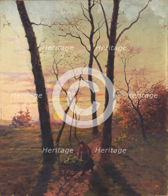 Sunset in Pezinok, around 1905. Creator: Gustav Mally.