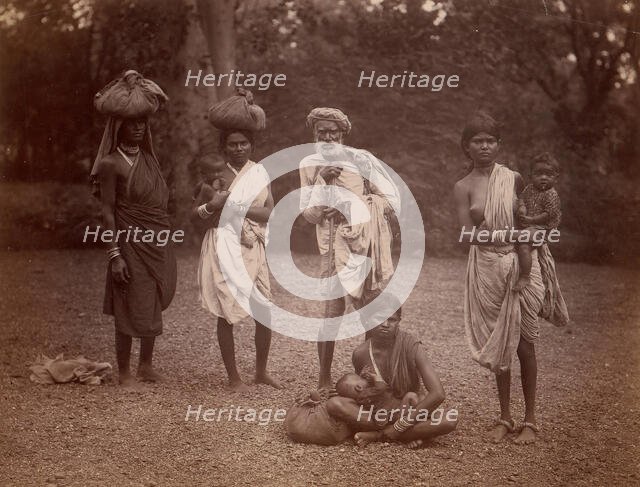 Old Man and Women with Children, One Nursing, 1860s-70s. Creator: Unknown.