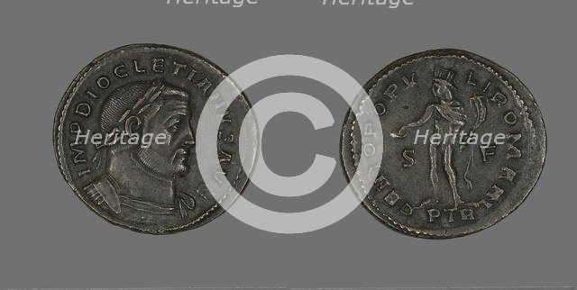 Coin Portraying Emperor Diocletian, 284-305. Creator: Unknown.