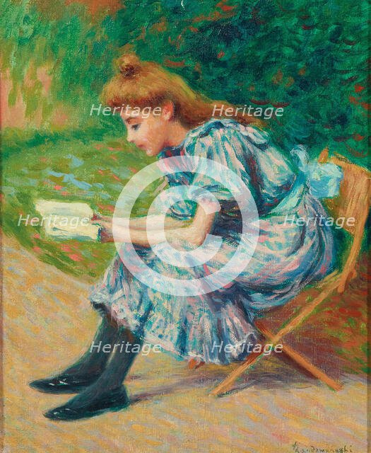 Reading young woman, 1890s. Creator: Zandomeneghi, Federico (1841-1917).