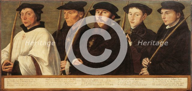 Five Members of the Utrecht Brotherhood of Jerusalem Pilgrims, ca 1541. Artist: Scorel, Jan, van (1495-1562)