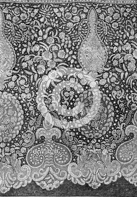 The International Exhibition: Honiton lace flounce by G. F. Urling, of Regent-street, 1862. Creator: Unknown.