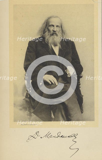 Portrait of Dmitri Mendeleev, c. 1900. Creator: Anonymous.