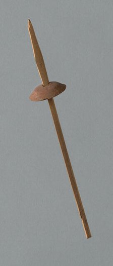 Wooden Spindle with Ceramic Whorl, Peru, 1000/1476. Creator: Unknown.