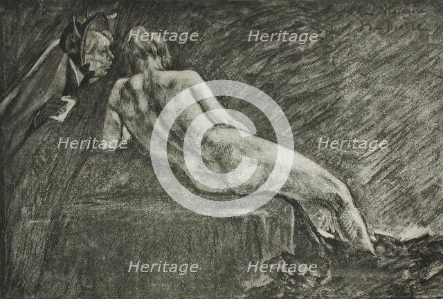 La Messagère du diable, between circa 1880 and circa 1885. Creator: Félicien Rops.