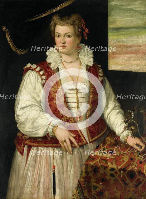 Portrait of a Woman with a Squirrel, 1565-1575. Creator: Francesco Montemezzano.
