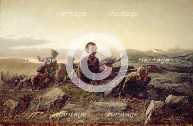 Plastuns at Sevastopol, 1874. Artist: Perov, Vasili Grigoryevich (1834-1882)