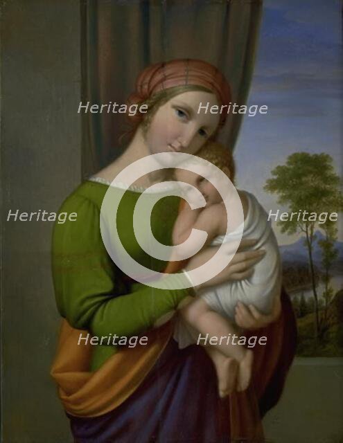 Virgin Mary with baby Jesus, 1820. Creator: Johan Ludvig Gebhard Lund.