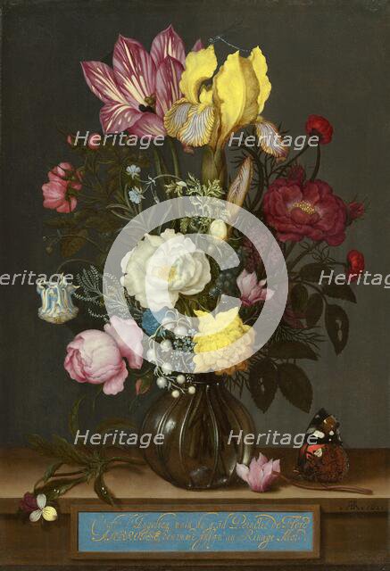 Bouquet of Flowers in a Glass Vase, 1621. Creator: Ambrosius Bosschaert the Elder.
