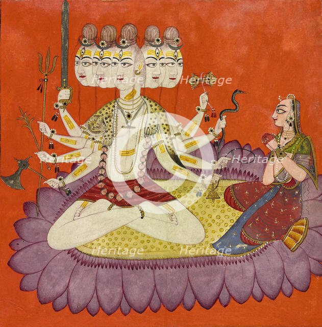 Sadashiva worshipped by Parvati, ca. 1690. Creator: Devidasa.